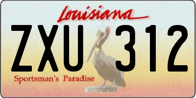 LA license plate ZXU312