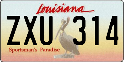 LA license plate ZXU314