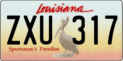 LA license plate ZXU317