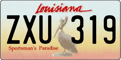 LA license plate ZXU319