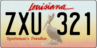 LA license plate ZXU321