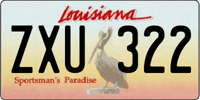 LA license plate ZXU322