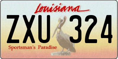 LA license plate ZXU324