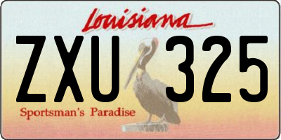 LA license plate ZXU325