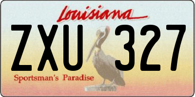 LA license plate ZXU327