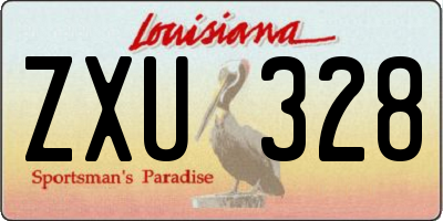 LA license plate ZXU328