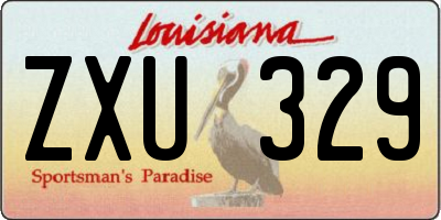 LA license plate ZXU329