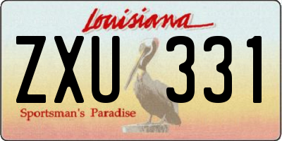 LA license plate ZXU331