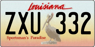 LA license plate ZXU332