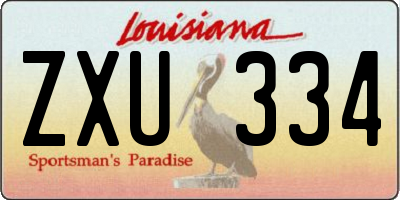 LA license plate ZXU334