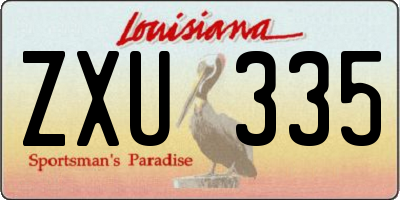 LA license plate ZXU335