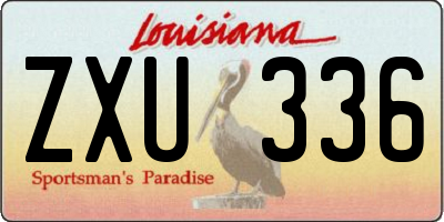 LA license plate ZXU336