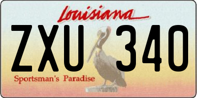 LA license plate ZXU340