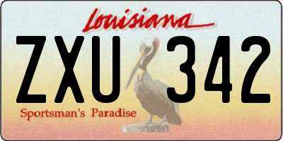 LA license plate ZXU342