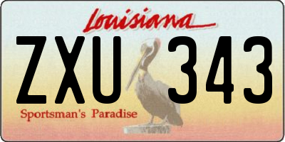 LA license plate ZXU343