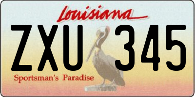 LA license plate ZXU345