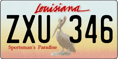 LA license plate ZXU346