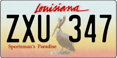 LA license plate ZXU347