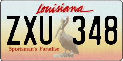 LA license plate ZXU348