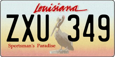 LA license plate ZXU349