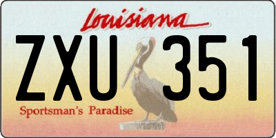 LA license plate ZXU351