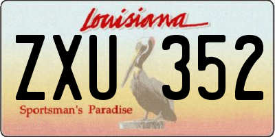 LA license plate ZXU352