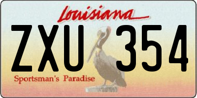 LA license plate ZXU354