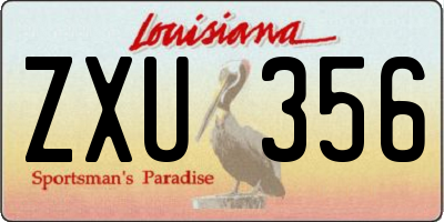 LA license plate ZXU356