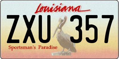 LA license plate ZXU357