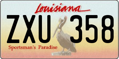 LA license plate ZXU358