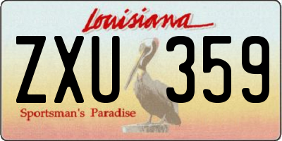 LA license plate ZXU359