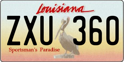 LA license plate ZXU360