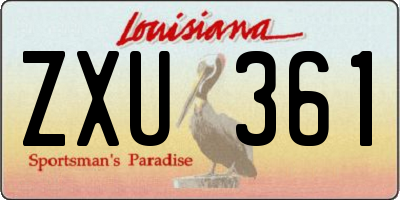 LA license plate ZXU361