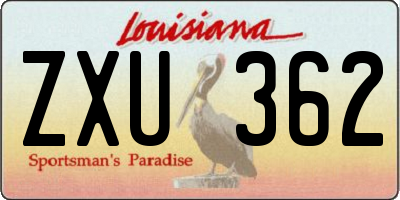 LA license plate ZXU362