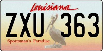 LA license plate ZXU363