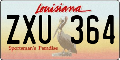 LA license plate ZXU364