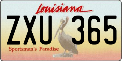 LA license plate ZXU365