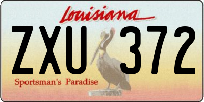LA license plate ZXU372