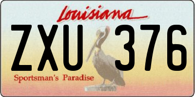 LA license plate ZXU376