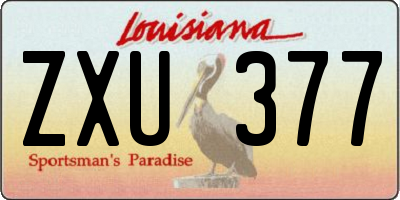 LA license plate ZXU377