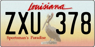 LA license plate ZXU378