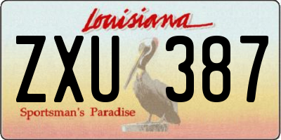 LA license plate ZXU387