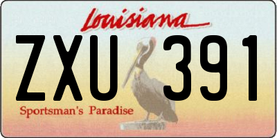 LA license plate ZXU391