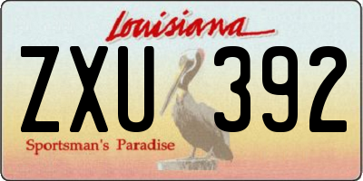 LA license plate ZXU392
