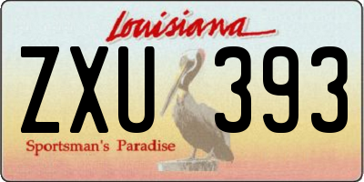 LA license plate ZXU393