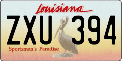 LA license plate ZXU394