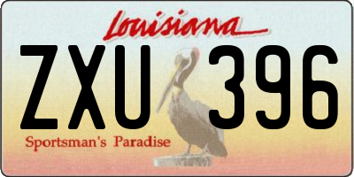 LA license plate ZXU396