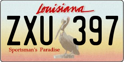 LA license plate ZXU397