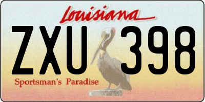 LA license plate ZXU398