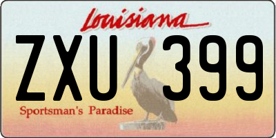 LA license plate ZXU399